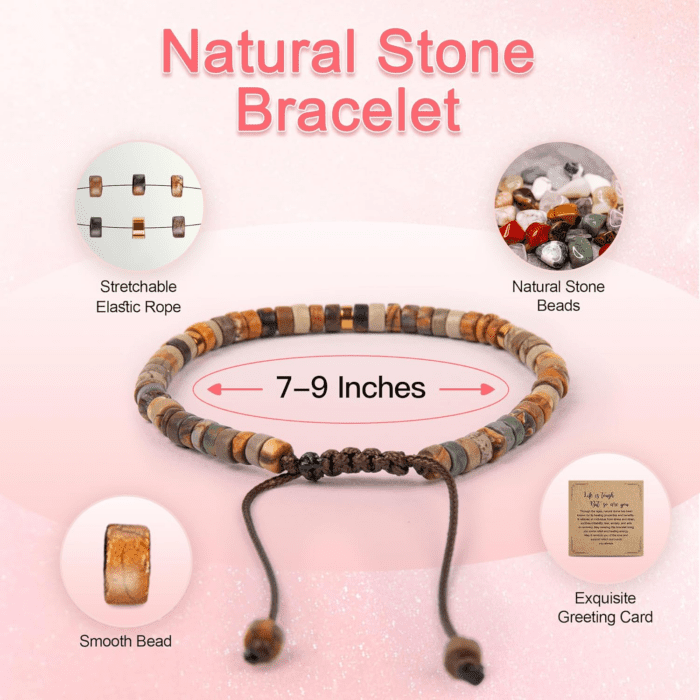 Inspirational Gifts Bracelets for Women Healing Natural Stone Bracelets - Get Well Soon Gifts for Women Best Friends Sister Girls - Life Is Tough but so Are You Bracelet - Image 4