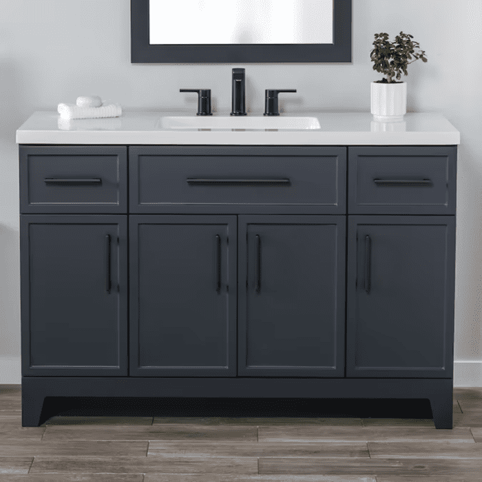 Potter 48-In White Single Sink Bathroom Vanity with White Cultured Marble Top - Image 30