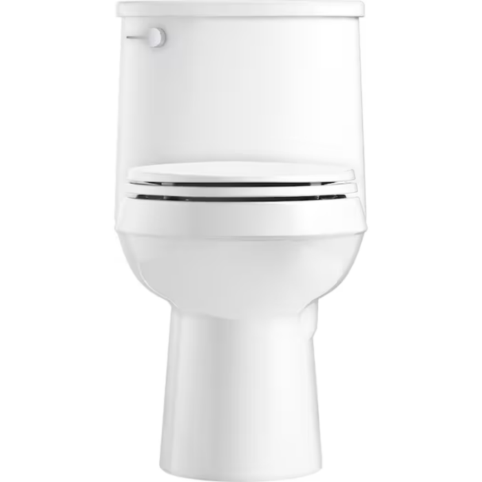 Prosa White Elongated Chair Height Soft Close 1-Piece Toilet 12-In Rough-In Watersense 1.28 GPF - Image 5