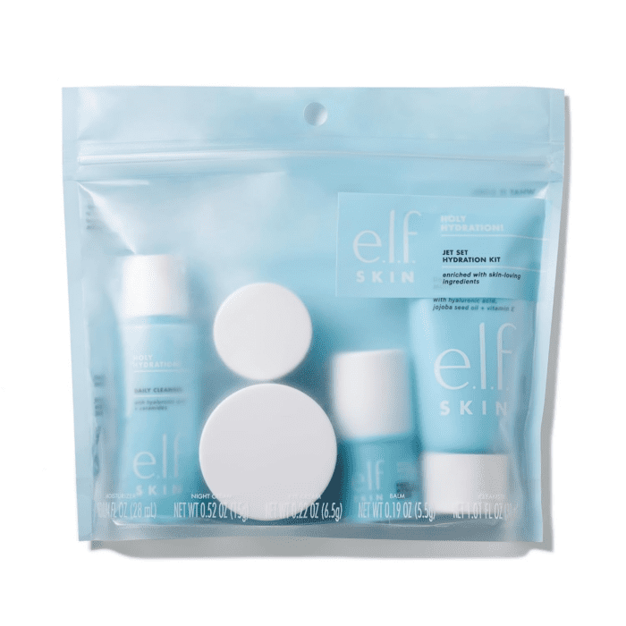 Jet Set Hydration Kit, Travel Friendly Hydrating Skincare Set, Face Cleanser, Balm, Moisturizer, Eye Cream & Night Cream, Vegan & Cruelty-Free