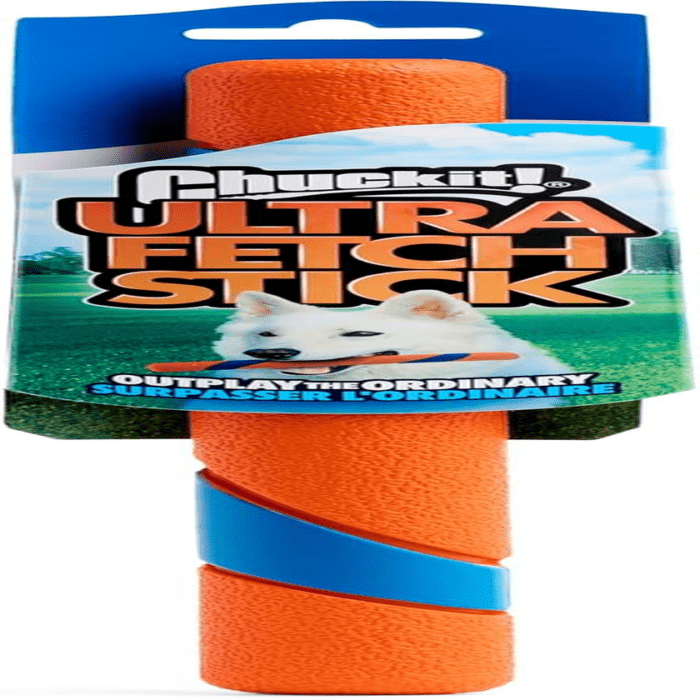 Ultra Fetch Dog Stick for All Breed Sizes - Perfect for Small, Medium, and Large Dogs - Outdoor Fetching and Throwing Pet Toy - Made from Durable Rubber - 12 Inches - Orange and Blue - Image 2