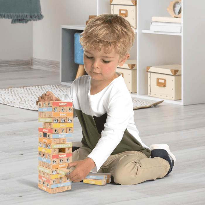 Tumbling Tower – 54 Colorful Wooden Blocks – Fun Family Game – FSC Certified for Children 3 Years and Up - Image 2