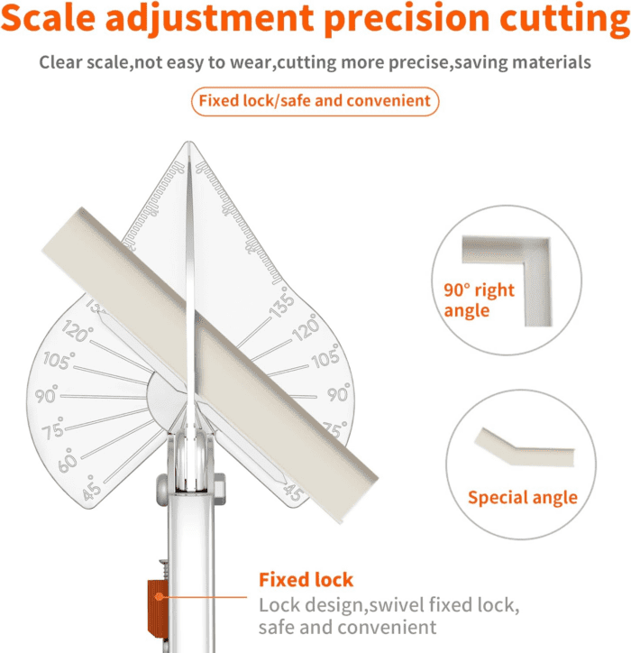 Multifunctional Trunking/Miter Shears for Angular Cutting of Moulding and Trim, Adjustable at 45 to 135 Degree, Hand Tools for Cutting Soft Wood, Plastic, PVC, with Replacement Blades - Image 3