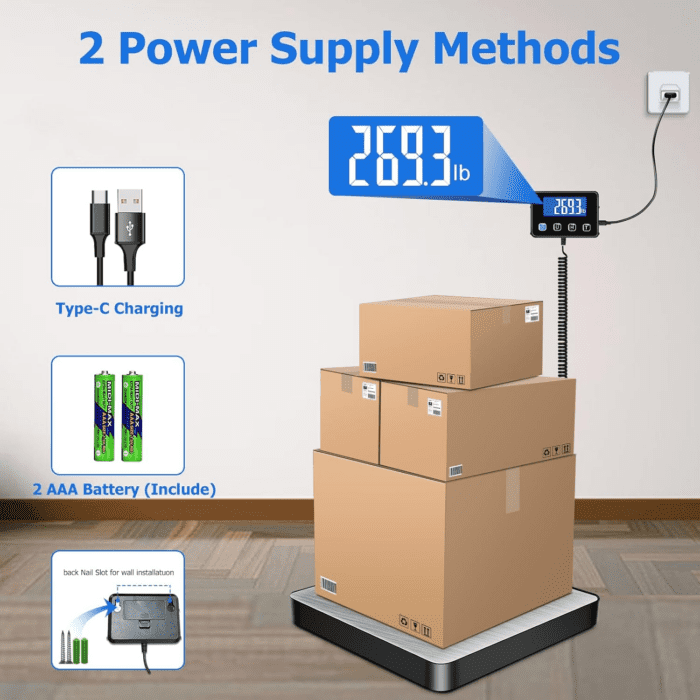 Shipping Scale, 440 Lbs/0.35Oz High Accurate Digital Postal Scale with Hold/Tare Function, Shipping Scale for Small Business, Packages, Luggage, Home Use, Battery & Charging Cable Include - Image 6