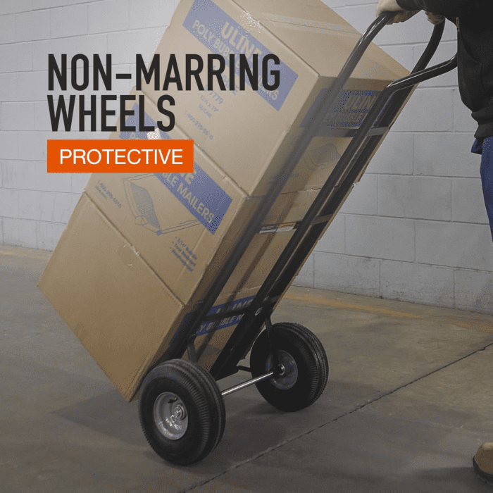 Steel Pneumatic Hand Truck Dolly - 600-Lb. Capacity, 10In. Tires, Powder-Coat Finish - Image 3