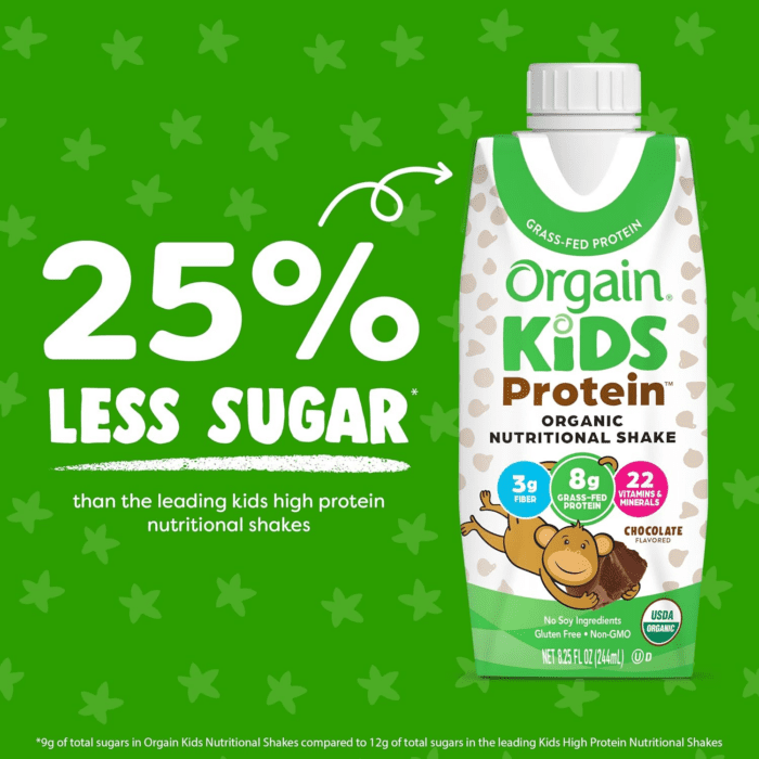 Organic Kids Nutritional Protein Shake, Chocolate, Healthy Kids Snacks, 8G Dairy Protein, 3G Fiber, 22 Vitamins & Minerals, No Soy Ingredients, Gluten Free, Non-Gmo, 8.25 Fl Oz (Pack of 12) - Image 5