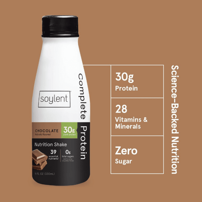 Complete Protein Shake, Chocolate, 30G Protein, Vegan, Dairy Free and 0G Sugar, Ready to Drink Protein Drinks, 11Oz (12 Pack) - Image 2