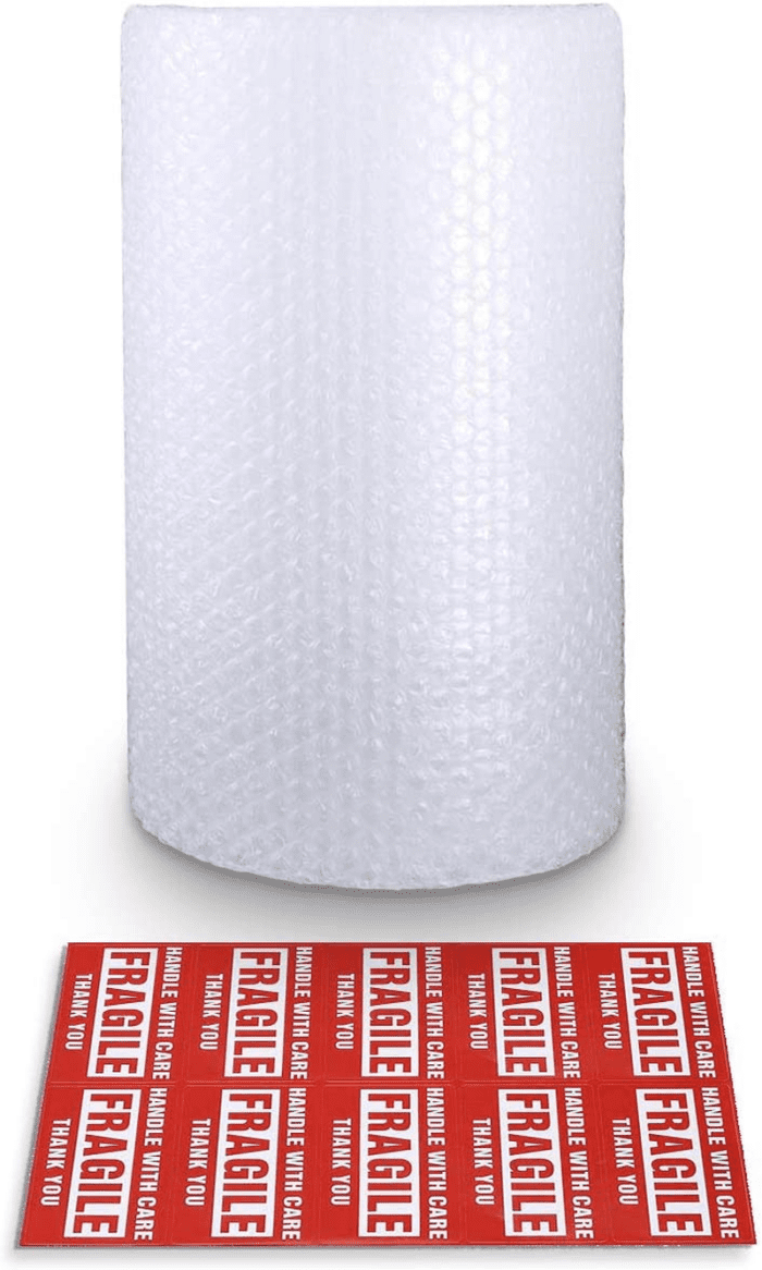 Bubble Cushioning Wrap Rolls, 3/16" X 12" X 15' Ft Total, Perforated Every 12" for Packaging, Shipping, Mailing