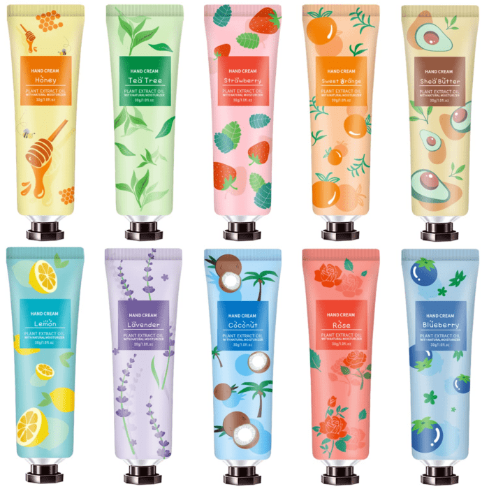 10 Pack Hand Cream for Dry Cracked Hands, Valentines Day Gifts for Her, Birthday Gifts for Women Girls,Teacher Appreciation Gifts, Natural Plant Fragrance Mini Hand Lotion Moisturizing Hand Care Cream