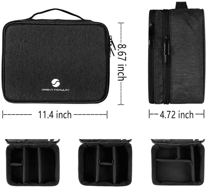 Travel Electronics Organizer, Waterproof Cable Organizer Bag for Electronic Accessories Double Layer Large Shockproof Cable Storage Bag for Cord, Power Bank, Tablet(Up to Ipad 11 Inch) - Black - Image 5