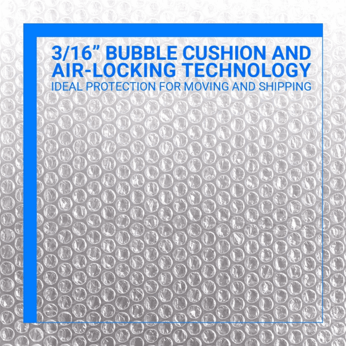 Bubble Cushioning Wrap Rolls, 3/16" X 12" X 15' Ft Total, Perforated Every 12" for Packaging, Shipping, Mailing - Image 2