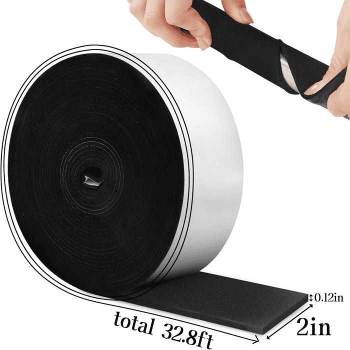 33FT Pipe Insulation Tape, 2" Foam Pipe Insulation Wrap , Self Adhesive Insulation Tape for Pipes Winter Freeze Protection, Outdoor Pipe Wrap Insulation Freezing Weather - Image 2