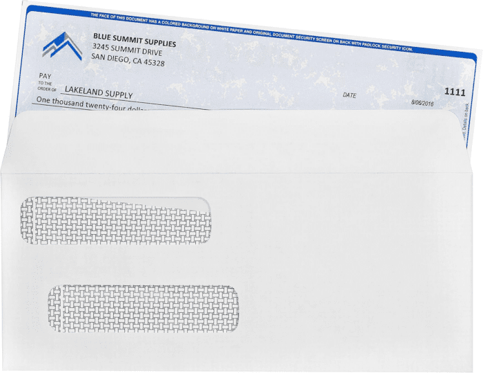 500#8 Self Seal Double Window Security Envelopes Designed for Quickbooks Checks - Computer Printed Checks - 3 5/8 X 8 11/16 (Not for Invoices) - Image 2