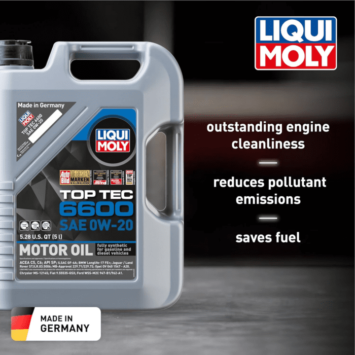 Top Tec 6600 SAE 0W-20 | Fully Synthetic Engine Oil | 5 Liter | SKU: 22046 - Image 2