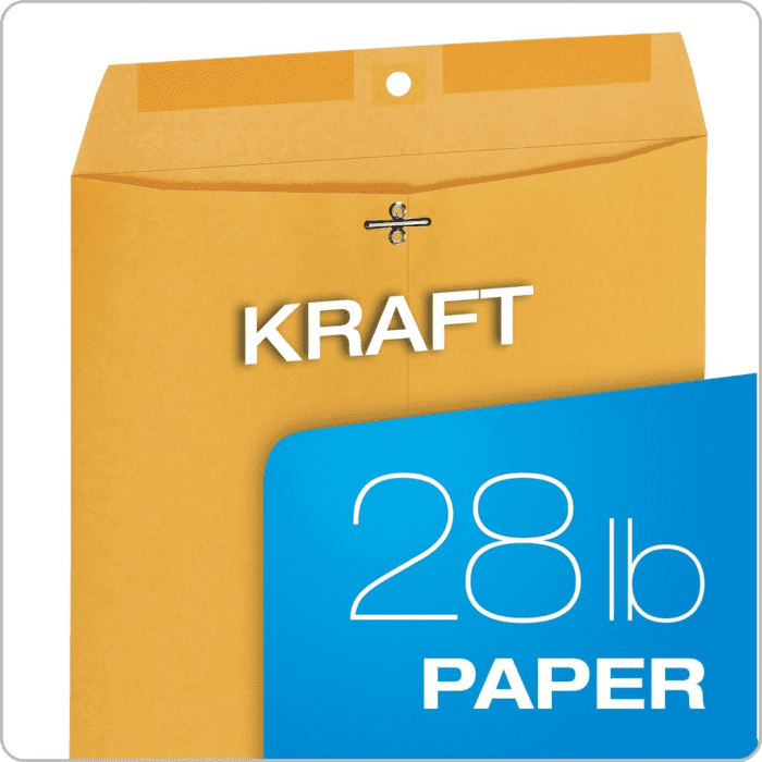 10 X 13 Clasp Envelopes, Gummed, Moisture-Activated Adhesive for Permanent Secure Seal, 28 Lb Paper, Brown Kraft, 100/Box (QUA37897) - Image 7