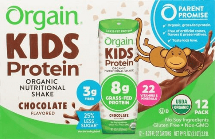 Organic Kids Nutritional Protein Shake, Chocolate, Healthy Kids Snacks, 8G Dairy Protein, 3G Fiber, 22 Vitamins & Minerals, No Soy Ingredients, Gluten Free, Non-Gmo, 8.25 Fl Oz (Pack of 12) - Image 10