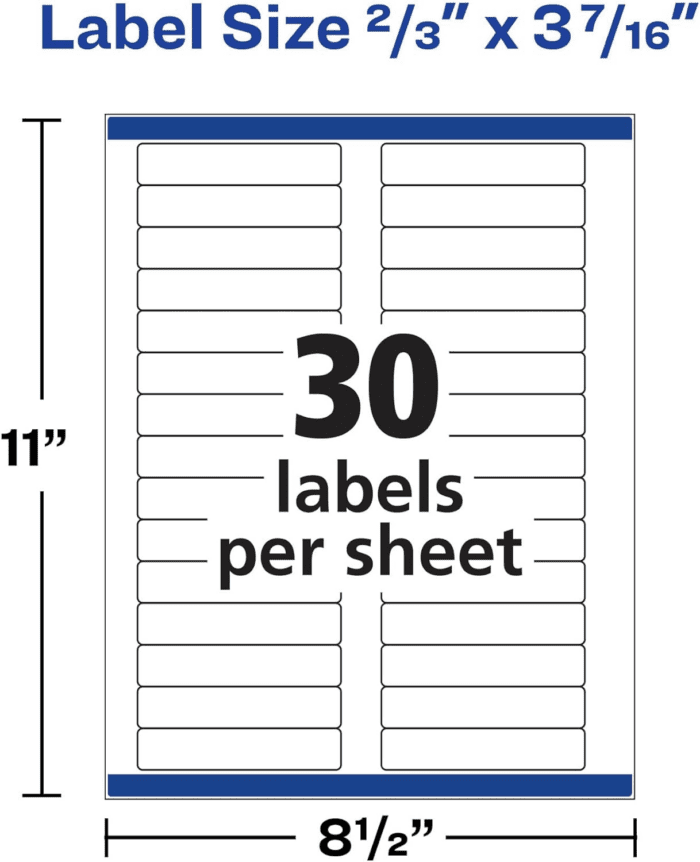 File Folder Labels with Trueblock Technology, Permanent Adhesive, 2/3" X 3-7/16", Laser/Inkjet, 150 Labels (08593) - Image 5