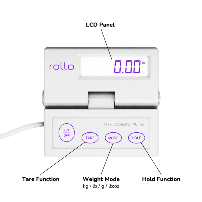 Shipping Scale for Packages - Digital Shipping Postal Scale (110 Lb Max) - Hold and Tare Functions - Includes AC Adapter and 2X AAA Batteries - Image 3