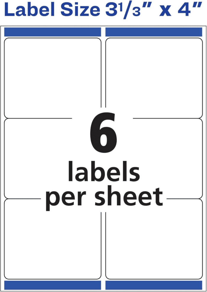 Printable Shipping Labels with Sure Feed, 3-1/3" X 4", White, 600 Blank Mailing Labels for Laser Printers (5164) - Image 6