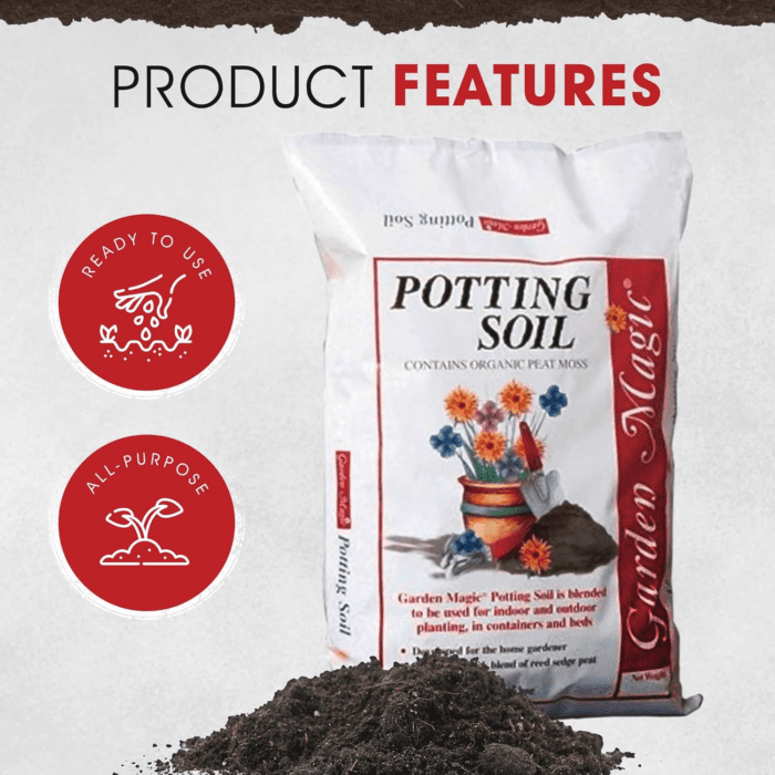 20 Pound Bag of Garden Magic General Purpose Moisture Retaining Potting Soil Mix for Indoor and Outdoor Planting - Image 2