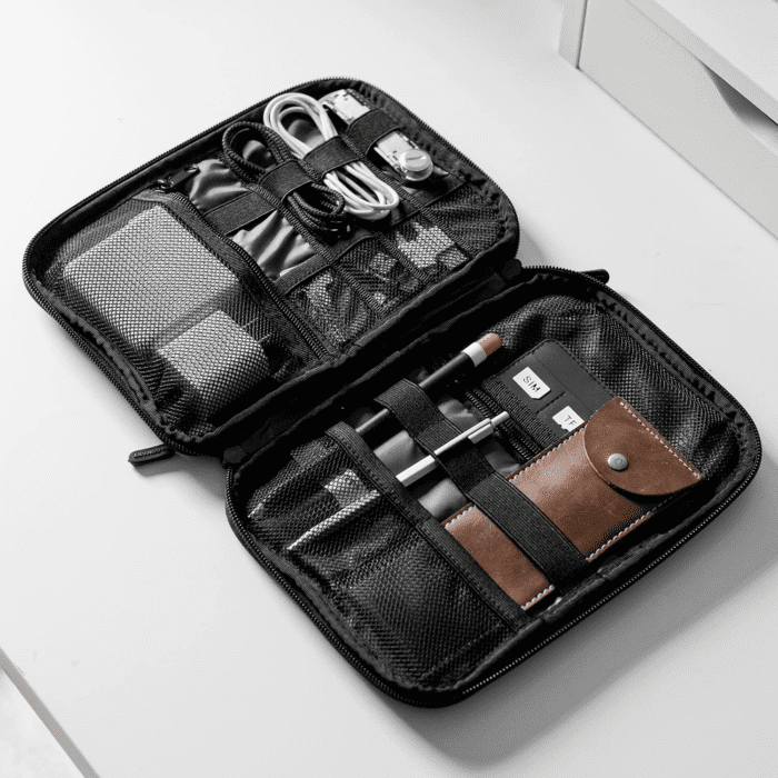 Electronics Organizer Travel Case, Small Cable Organizer Bag for Essentials, Tech Organizer as Accessories, Cord Organizer for Phone, Power Bank, SD Card, Black - Image 7