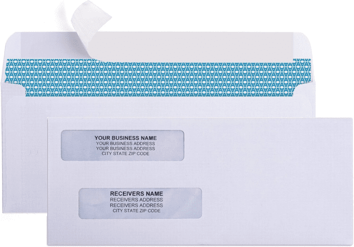 500#8 Double Window Self Seal Security Envelopes - for Business Checks, Quickbooks & Quicken Checks, Size 3 5/8 X 8 11/16 Inches - Checks Fit Perfectly - Not for Invoices, 500 Count (30180) - Image 2