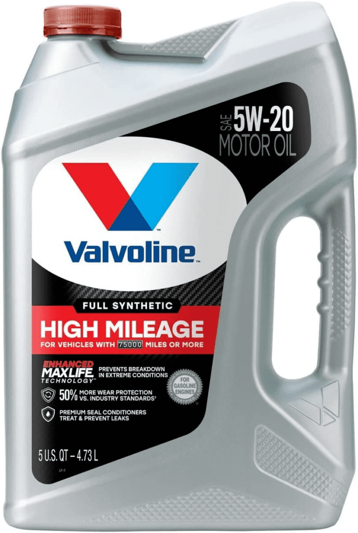 Full Synthetic High Mileage with Maxlife Technology SAE 5W-20 Motor Oil 5 QT