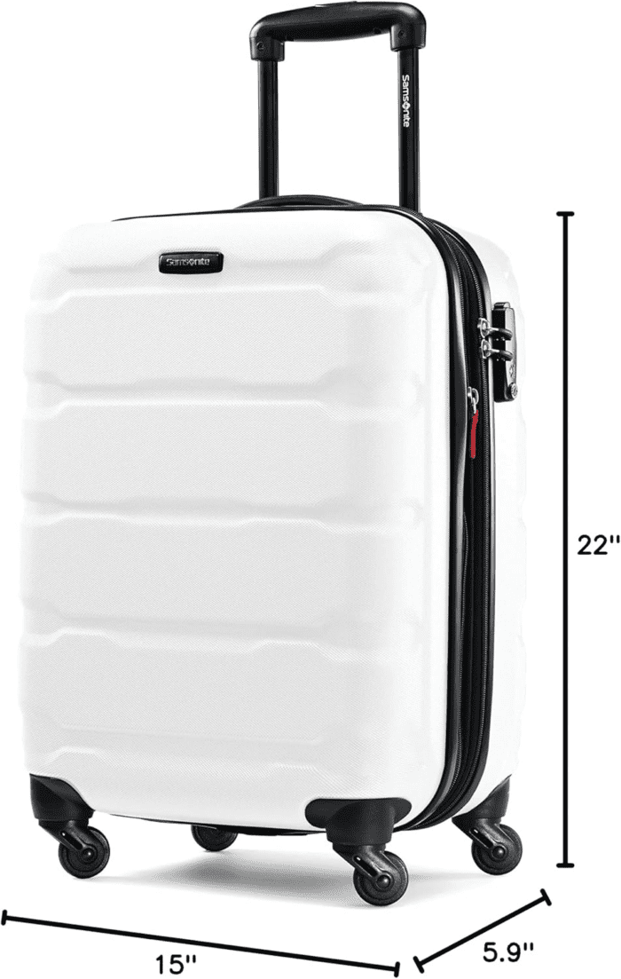 Omni PC Hardside Expandable Luggage with Spinner Wheels, Carry-On 20-Inch, White - Image 7