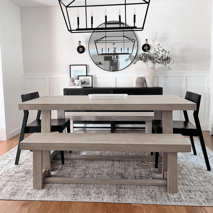 72 Inch Farmhouse Dining Table, Solid Wood Rustic Kitchen Table, Large Wooden Rectangular Dinner Table for Dining Room, Home Office, Living Room Furniture, Easy Assembly, Seashell Wirebrush - Image 9