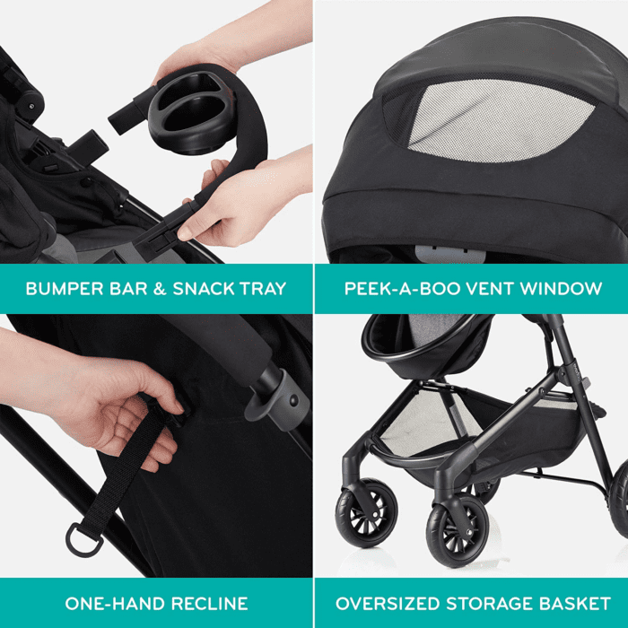 Pivot Modular Travel System with Litemax Infant Car Seat with Anti-Rebound Bar (Casual Gray) - Image 9