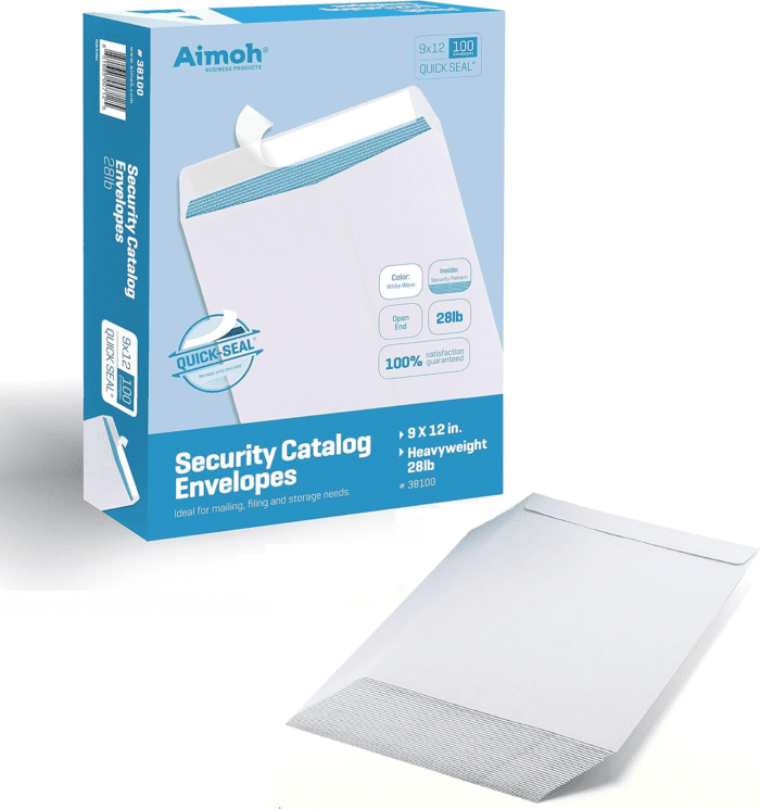 100 9 X 12 SELF Seal Security White Catalog Envelopes - 28Lb - Security Tinted, Ultra Strong Quick-Seal, 9X12 Inch (38100) - Image 7