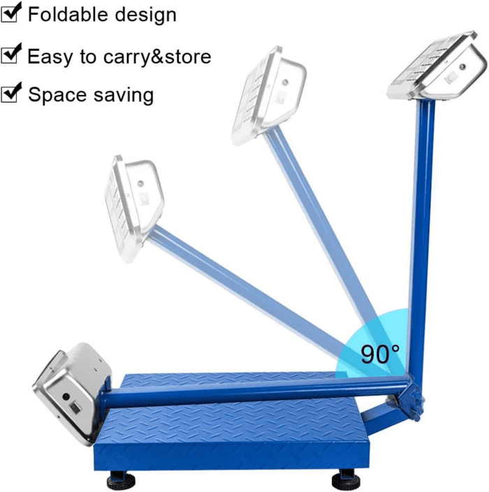 661Lbs Weight Electronic Platform Scale,Digital Floor Heavy Duty Folding Scales,Stainless Steel High-Definition LCD Display,Perfect for Luggage Shipping Mailing Package Price - Image 3