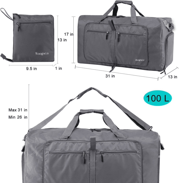 Travel Duffel Bag Large Foldable Waterproof Overnight Bag for Beach Swim Bags Pool Sports Gym - Image 3