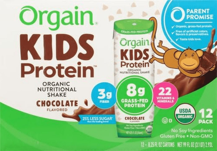 Organic Kids Nutritional Protein Shake, Chocolate, Healthy Kids Snacks, 8G Dairy Protein, 3G Fiber, 22 Vitamins & Minerals, No Soy Ingredients, Gluten Free, Non-Gmo, 8.25 Fl Oz (Pack of 12) - Image 2