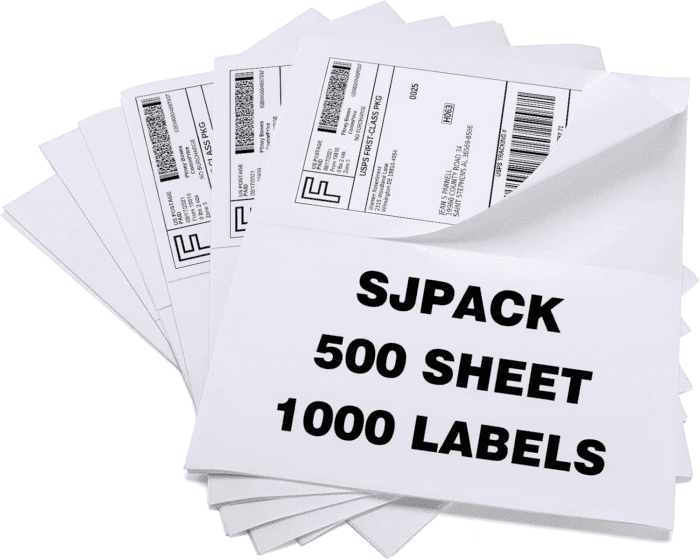 1000 Half Sheet Self Adhesive Shipping Labels, 8.5" X 5.5" Address Labels for Laser & Inkjet Printers(1000 Labels-500 Sheet)