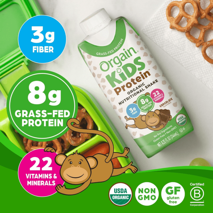 Organic Kids Nutritional Protein Shake, Chocolate, Healthy Kids Snacks, 8G Dairy Protein, 3G Fiber, 22 Vitamins & Minerals, No Soy Ingredients, Gluten Free, Non-Gmo, 8.25 Fl Oz (Pack of 12) - Image 7