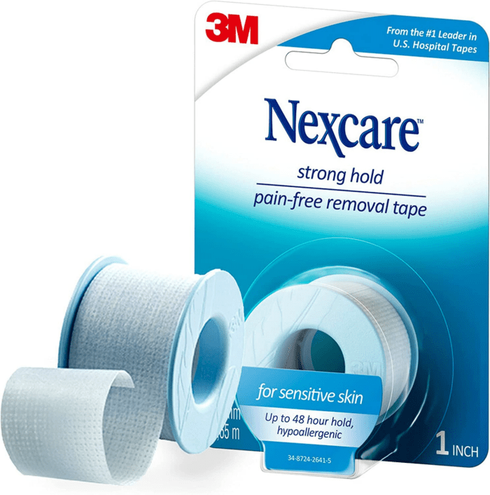 Strong Hold Pain-Free Removal Tape, Silicone Adhesive, Secures Dressing and Lifts Away Cleanly - 1 in X 4 Yds, 1 Roll of Tape