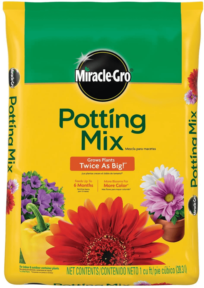 Potting Mix, for Container Plants, Flowers, Vegetables, Shrubs, Annuals, Perennials, Feeds for up to 6 Months, 1 Cu. Ft.