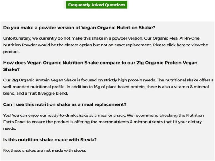 Organic Nutritional Vegan Protein Shake, Vanilla Bean - 16G Plant Based Protein, Meal Replacement, 21 Vitamins & Minerals, Fruits & Vegetables, Gluten Free, Non-Gmo, 11 Fl Oz (Pack of 12) - Image 10