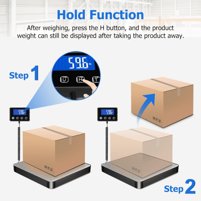 Shipping Scale, 440 Lbs/0.35Oz High Accurate Digital Postal Scale with Hold/Tare Function, Shipping Scale for Small Business, Packages, Luggage, Home Use, Battery & Charging Cable Include - Image 4