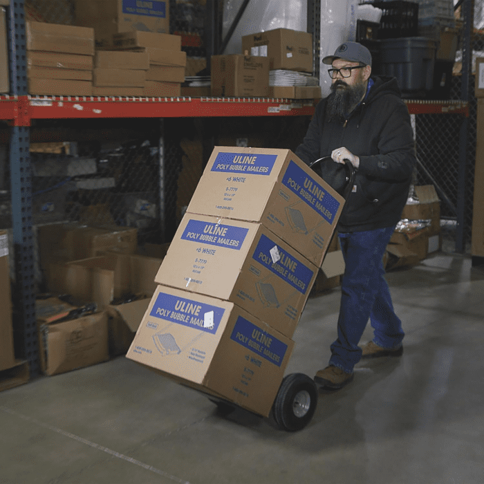 Steel Pneumatic Hand Truck Dolly - 600-Lb. Capacity, 10In. Tires, Powder-Coat Finish - Image 9