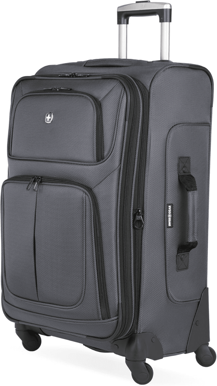 Sion Softside Expandable Luggage, Dark Grey, Checked-Medium 25-Inch