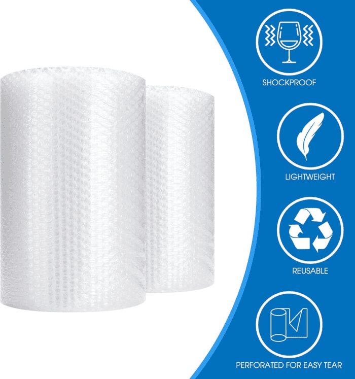 Bubble Cushioning Wrap Roll,  12 Inch X 72 Feet Total [2 Rolls of 36 Feet] Bubble Roll Perforated 12 Inch Included 20 Fragile Sticker Label - Image 2