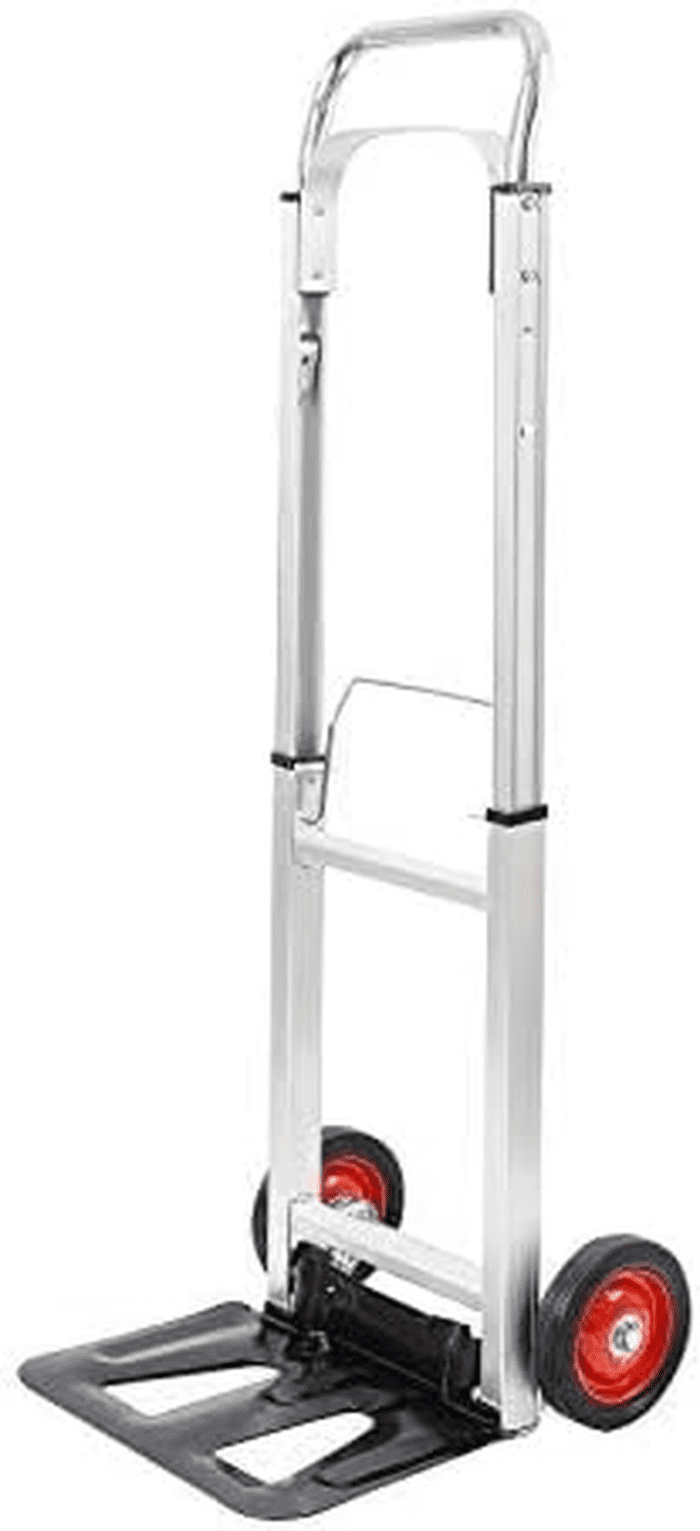 Hand Truck Aluminum Foldable Hand Cart with 6" Wheels 220 Lbs Capacity - Image 4