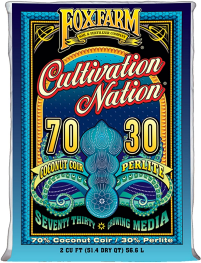 Cultivation Nation 70:30 Growing Media, 2Cu Ft - Mix of Coconut Coir and Perlite - Provides Aeration and Drainage, Use for Indoor/Outdoor Container Gardens