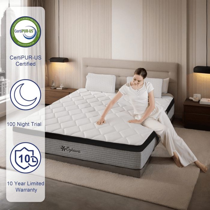 Queen Mattress | 12 Inch Queen Size Hybrid Mattresses in a Box | Medium Firm Memory Foam and Individual Pocket Springs | Fiberglass Free Bed Mattres | Breathable | Certipur-Us - Image 5