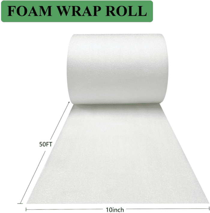 Foam Wrap Roll 10 Inch Wide X 50 FT Length Packing Foam Roll for Moving Supplies and Protection for Fragile, Cushioning Foam Packing Sheets for Wrapping Dish Packing Material - Image 2