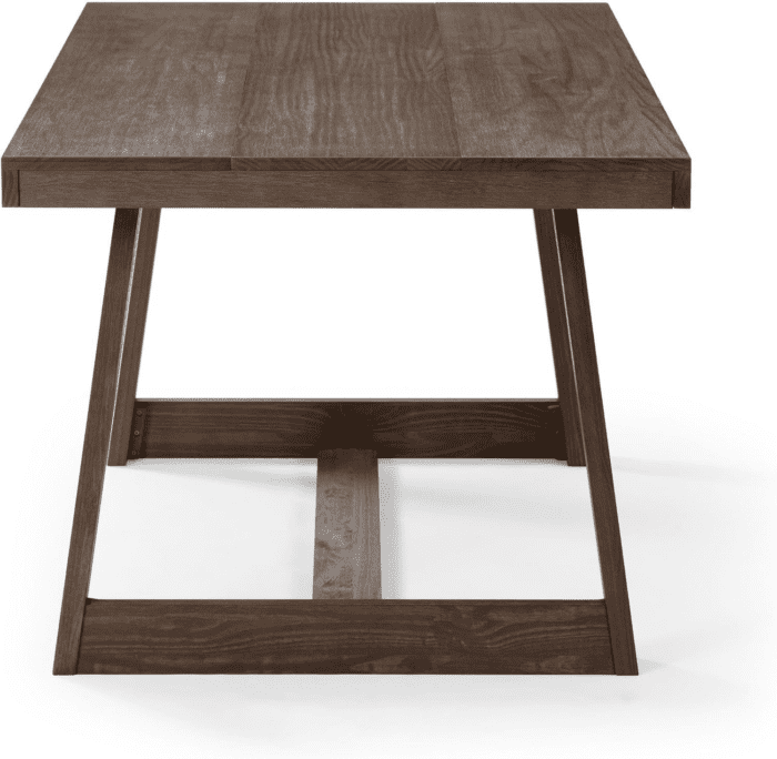 72 Inch Farmhouse Dining Table, Solid Wood Rustic Kitchen Table, Large Wooden Rectangular Dinner Table for Dining Room, Home Office, Living Room Furniture, Easy Assembly, Walnut Wirebrush - Image 4