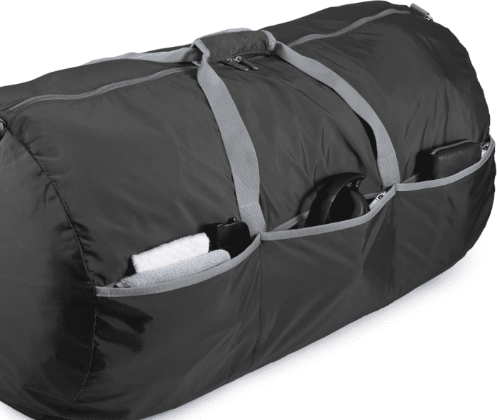 Large Duffel Bag (100L) for Travel, Travel Bag, with Multiple Zippered Pockets, Lightweight yet Durable Nylon Material, 50-Pound Weight Capacity, Black, 32.5"L X 17"W X 11.5"H - Image 6