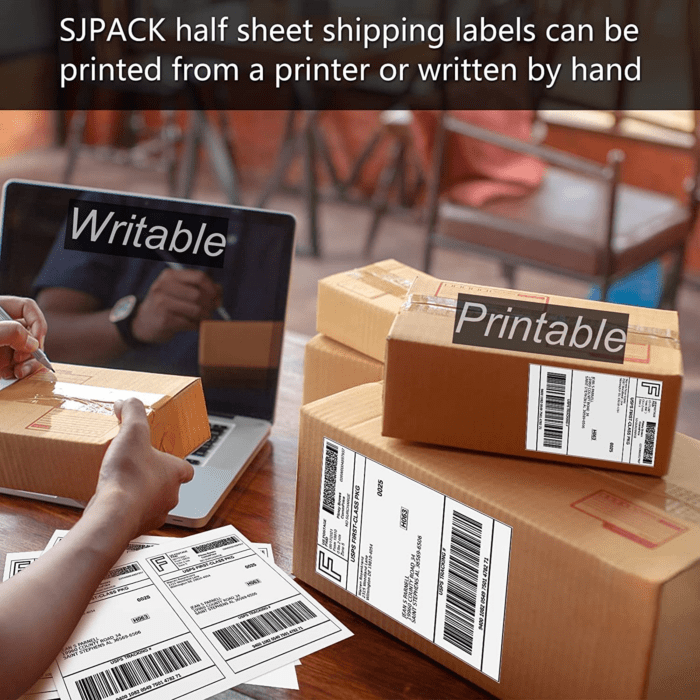 1000 Half Sheet Self Adhesive Shipping Labels, 8.5" X 5.5" Address Labels for Laser & Inkjet Printers(1000 Labels-500 Sheet) - Image 4